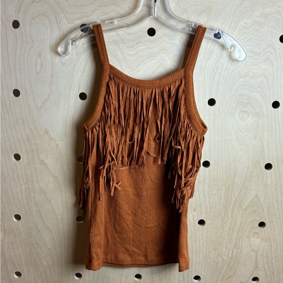 Idyllwind Women's Levy Lane Fringe Rib Knit Tank Pecan Medium - Picture 5 of 6